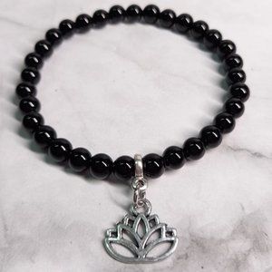 Onyx Stone Bracelet With Charm